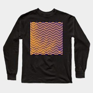 Orange and Blue Waves Long Sleeve T-Shirt